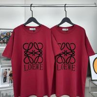 ราคา LOEWE Loewe ใหม่อุตสาหกรรมหนักโลโก้พิมพ์ลาย Hawthorn สีแดงแขนสั้นผ้าเสื้อยืด Lazy 260G (21121942062)