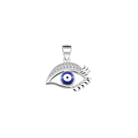 ราคา Silver thai Jewelry จี้เงินแท้ 925 CZ Blue Evil Eye 925 Sterling Silver CZ Blue Evil Eye Pendant (20636911741)
