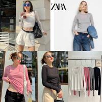 ราคา NEW ZARA double top 330 ฟรีส่ง ปังมากกก เก๋มากกก กับเซตเสื้อแขนยาวดีเทลเย็บติดเสื้อกล้ามงานชนช็อปZara (17924656155)