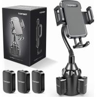ราคา TOPGO Upgraded Car Cup Holder Phone Mount Adjustable Gooseneck Automobile Cup Holder Phone Car Mount for iPhone 12 Pro Max XR XS X 11 8 Plus 6s Samsung S20 Ultra Note 10 S8 Plus S7 Edge Black (1528792