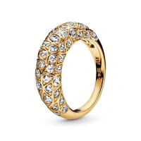 ราคา 925 sterling silver Inlaid Sparkling zirconia 18k gold Pattern Ring women fashion DIY jewelry valentines day gift for girlfriend (13399853421)