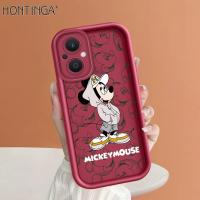 ราคา เคส Hontinga สำหรับ OPPO Reno 10 Pro Plus Pro 2 3 4 Pro 4Z 4F 5 Pro 5F 6 7 8 Pro 7Z 8T 8Z 5G F21 Pro 4G เคส Mickey Mouse แบบนุ่มบันไดทรงสี่เหลี่ยมดั้งเดิมเคสยางกันกระแทกเพื่อการป้องกันกล้องซิลิโคนเคสโ