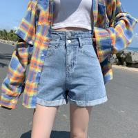 ราคา VTA กางเกงยีนส์หลวม ๆ กางเกงขาสั้นผู้หญิง 2023 ฤดูร้อนเอวสูงหัวเข็มขัดคู่ A word ขอบรีดแสดงผอม HM 34 (20359376117)