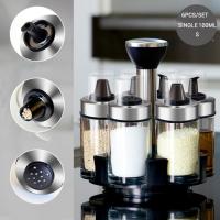 ราคา 2021Rotating Cruet Condiment Seasoning Jars Set for Spices Pepper Sprays Bottles Salt Shakers Holder Kitchen Storage Rack Organizer (10938528670)