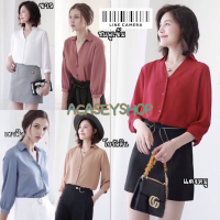 ราคา Acasey เสื้อเชิ้ตหญิง ผ้าซาตินเกรด A อก40 เนื้อผ้าดีมาก แขนยาวถึงศอก (873690075)