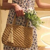 ราคา QNait กระเป๋าถือฟางถักแฟชั่นกระเป๋าหวายมีเชือกผูกกระเป๋าหิ้วทรงสี่เหลี่ยมความจุขนาดใหญ่กระเป๋าสะพายไหล่กระเป๋าหมวกฟางชายหาดของผู้หญิง (19611443716)