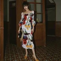 ราคา เดรสดอกตามฉบับดารา เซเลป ใส่กัน S 6XL เดรสดอกสีสดใส เดรสสาวอวบ ชุดไปทะเล เดรสลายดอก งานป้าย (15529875475)