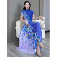 ราคา Issey Miyake 2023 ชุดสูทลายดอกไม้แบบพับได้ของมิยาเกะสำหรับผู้หญิงชุดเดรสยาวจับจีบใหญ่แบบใหม่สำหรับฤดูร้อนชุดสองชิ้นแฟชั่นสไตล์ตะวันตก (19703567255)
