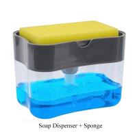 ราคา Soap Dispenser Kitchen Manual Press Liquid Soap Pump Dispenser Washing Sponge Dish Wash Dispenser (9568998383)