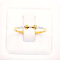 ราคา Happy Jewelry แหวนโบว์บ่าข้าง ทองแท้ 9k 37 5 เพชรเกสร ME023 (18955243040)