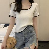 ราคา groove graceไหมพรมแขนสั้น คอกลม เสื้อไหมพรม ผ้านิ่มยืด สีสวย ฟรีไซส์ สำหรับผู้หญิงน่ารักน่ารัก5สี29028 (20110354776)