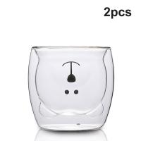 ราคา แก้วน้ำ แก้วหมี ถ้วยกาแฟ 250ml แก้ว แก้วมีลาย แก้วใส แก้วกาแฟ แก้วสองชั้น แก้วน้ำ2ชั้น รูปสัตว์ แก้วน้ำเก็บความเย็น bear cup Thaikea (19261127804)