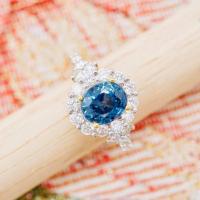 ราคา พร้อมส่ง แหวนไพลินเพชรแท้ ทองคำแท้18K ทอง75 0 มีการ์ดรับประกันสินค้า 18KPRG254 (19047574709)