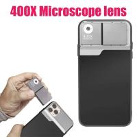 ราคา Universal 400X DH Microscope Phone Lens Kits Tiny and Portable for iPhone 11 12 13 Pro Max MINI with Battery LED Transmits Light (16768746457)