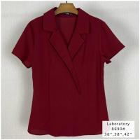 ราคา Laboratory 8690 เสื้อทำงาน เสื้อสมัครแอร์ ทรงคอปกสูทแขนสั้น (16408528015)