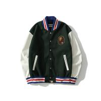 ราคา A BATHING APE BAPE Embroidery Woolen Matching Leather Sleeve Baseball Uniform Jacket Black Green Coat Men Women Cotton (15262932733)