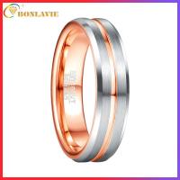 ราคา BONLAVIE 6mm Matte Blue Rose Gold Groove Men Tungsten Rings Tungsten Carbide Engagement Rings Bijoux de Luxe Comfort Fit (20264257811)
