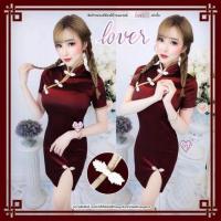 ราคา กี่เพ้า เดรสกี่เพ้า ชุดกี่เพ้า ชุดตรุษจีน ชุดจีน ชุดอาหมวย ผ้าไหมยืด รหัสM17 (17229400918)