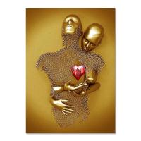 ราคา ศิลปะรูปปั้นหุ่นโลหะผ้าใบวาดภาพรูปปั้นทองคำของคนรักสมัยใหม่ประติมากรรมโปสเตอร์และภาพพิมพ์ภาพติดผนัง23N 0706 (19642542642)