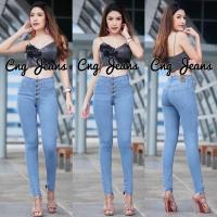 ราคา 2NaraJeans กางเกงยีนส์ เอวสูง ทรงเดพ กระดุมเรียง 5 เม็ด ยีนส์ผู้หญิง ผ้ายืด สียีนส์อ่อน (7405334073)