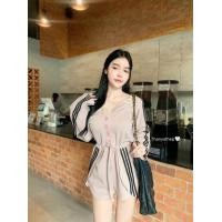 ราคา ชุดจั๊มสูทขาสั้นติดกระดุมหน้า กระดุมใช้งานได้จริง งานป้ายธัญญ่า (20998355293)