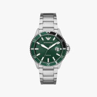 ราคา Emporio Armani นาฬิกาข้อมือผู้ชาย Diver Green Dial Silver รุ่น AR11338 (9068317080)