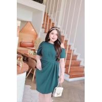 ราคา ชุดเดรส เดรสสาวอวบ อ้วน ชุดออกงาน ชุดราตรี Bigsize Plussize XXL ผ้ามิลิน (19328176176)