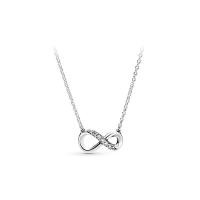 ราคา Pandora Necklace ของแท้ สร้อยคอ jewelry Silver Flash Eternal Symbol เตรียมประเทศไทยเพื่อจัดส่ง (20411103820)
