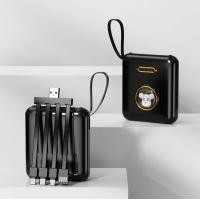 ราคา แบตสำรอง Power Bank 30000 mAh รุ่นQ8 แถมซองกันน้ำ มีสายในตัว4ห้ว พักง่าย สะดวกสุด (20998998929)
