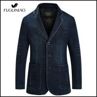 ราคา FUGUINIAO สูทผู้ชายแจ็คเก็ตลำลองแจ็คเก็ตยีนส์ผ้าฝ้ายบางหรูหราหล่อจัดส่งฟรี (15706268278)