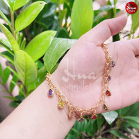 ราคา A8 สร้อยข้อมือนพเก้า ห้อยตุ้งติ้ง ทรงหยดน้ำ ตะขอปั๊ม 92 5 กำไลเสริมดวง กำไลมงคล งานทน ใส่สวย ไม่ลอก กำไลข้อมือ (11665312702)