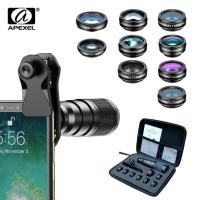 ราคา APEXEL ชุดเลนส์ติดกล้องโทรศัพท์10 in 1สำหรับมือถือ เลนส์22X เทเลโฟโต้ฟิชอายเลนส์มาโครมุมกว้างเลนส์มาโคร ตัวกรองการไหลของดวงดาว CPL สำหรับสมาร์ทโฟนทุกรุ่น (21170960479)