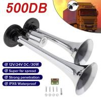 ราคา 2pcs แตรลม 30W 500DB 12V 24Vแตรลมรถยนต์ แตรรถไฟรถบรรทุกเสียงดังมาก อุปกรณ์เสริมสำหรับรถยนต์ แตรลม แตรลมไฟฟ้า (21242543781)