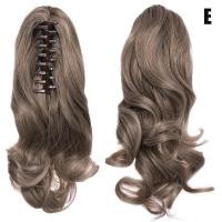 ราคา LemonBlue Clip On Curly Ponytail Hair Extension Women Claw On Long Wavy Wig Hair Piece E (17583694355)