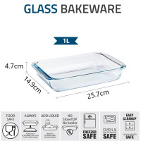 ราคา ถาดอบแก้ว ถาดอบอาหาร แก้ว ไมโครเวฟได้สามารถ เข้าเตาอบได้ Glass Baking Dishes set 4pcs 1L 1 5L 2L 3 5L (20692615543)