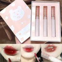 ราคา ลิปหมี เซต3แท่ง ลิปกลอส ฉ่ำวาว นุ่มละมุน สีชัด ติดทน กันน้ำ ลิปสติก เซตลิปสติกCappuvini Bear gloss Lip 122 (18186899141)