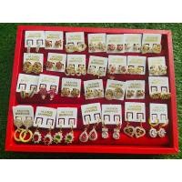 ราคา ต่างหูทองเหมือนแท้งานฝังเพชรพลอยคละแบบไม่ลอกไม่ดำ (14773045057)