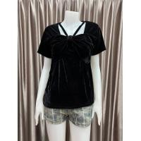 ราคา เสื้อกำมะหยี่ โบว์หน้าอก คล้องคอ อก 36 38 นิ้ว สวยเก๋ ผ้านิ่มเด้ง ใส่สบาย ไม่ร้อนค่ะ (21029730775)