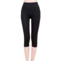 ราคา LoveInTH คนอ้วนใส่ได้ กางเกงเลคกิ้งสีดำ 5 8 ส่วน ยึดได้ถึง 45 (18926694267)