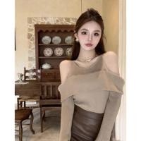 ราคา Dahong เสื้อนิ้ตติ้งไหมพรมแขนยาวเว้าไหล่ เสื้อไหมพรมปาดไหล่แขนยาว สไตล์เกาหลีsocuteสุดๆ เก็บทรงแมตช์สวยจึ้งๆ 31045 (21176540957)