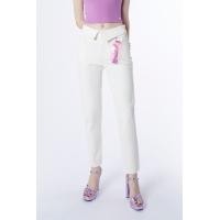ราคา ESP กางเกงยีนส์ทรงสกินนี่ ผู้หญิง สีขาว Skinny Fit Jeans 06075 (20227567205)