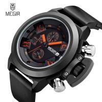 ราคา ผู้ชาย MEGIR นาฬิกาควอตซ์ 3D Engraving Dial นาฬิกาข้อมือซิลิโคนสีดำผู้ชายนาฬิกาทหารกันน้ำนาฬิกากีฬาผู้ชายs MG2002 ผู้ชายของขวัญ (19914703043)