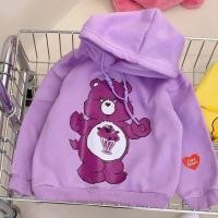ราคา เสื้อเด็กผู้หญิง แขนยาว มีฮู้ด ลายการตูนมีแคร์แบร์ สีชมพู สีม่วง สำหรับเด็ก อายุ 3 12 ปี (20985367932)