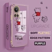 ราคา เคส PMP สำหรับ OPPO Reno10 Pro 5G ฟรีสายคล้อง ตัวการ์ตูนน่ารักวินนี่ช้อนส้อมมีดหมีพูห์หมีพูขอบสี่เหลี่ยมเคสชุบเคสโทรศัพท์หรูหราชุบเคสโทรศัพท์นิ่ม (20037275251)
