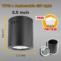 ราคา โคมไฟดาวน์ไลท์ ติดลอย โคมไฟดาวน์ไลท์ ติดลอยเกี่ยวกับขั้ว E27 Downlight LED โคมดาวน์ไลท์ติดลอย ทรงกลม ขั้ว E27 สีดำ 3 5นิ้ว 4นิ้ว ทรงกลมเเละเหลี่ยม (20893146768)