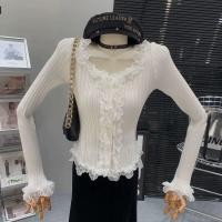 ราคา Plus size เสื้อคลุมเปิดไหล่ ผ้าร่องแขนยาวสาวอวบ สไตล์ มินิมอล รุ่น ส ไหมพรมแต่งลูกไม้เกาหลี A1 (20864696720)