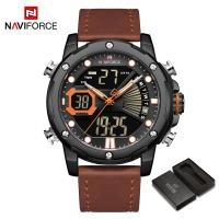 ราคา NAVIFORCE Men Casual Watches Sale Original Waterproof 3ATM Fashion Sports Genuine Strap Watch Multifunctional Chronograph Dual Calendar with Luminous Hand Digital Display Wristwatch (21015675138)