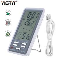 ราคา Yieryi เครื่องวัดอุณหภูมิและความชื้นแบบดิจิตอล เครื่องวัดอุณหภูมิและความชื้นในร่มและกลางแจ้ง เครื่องวัดอุณหภูมิและความชื้น คลังสินค้าเรือนกระจก จอ LCD ขนาดใหญ่ เครื่องวัดอุณหภูมิและความชื้น (200720281