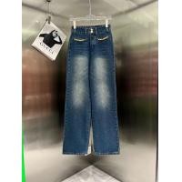 ราคา กางเกงยีนขายาวทรงขาตรงCELINE DENIM PANTS WITH CHAIN LOGO (20841205457)