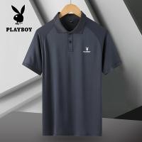 ราคา PLAYBOY แฟชั่นผู้ชายเสื้อโปโลแท้ฤดูร้อนน้ำแข็งผ้าไหมแห้งเร็วปกบวกขนาด M 5XL (19174743647)